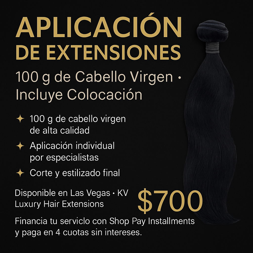 Extensiones de cabello virgen 100 gramos con instalación
